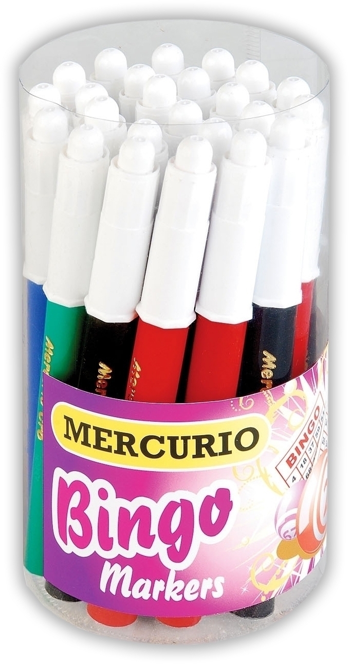 BINGO MARKERS,Asst. in Tub Mercurio [Packs Only]