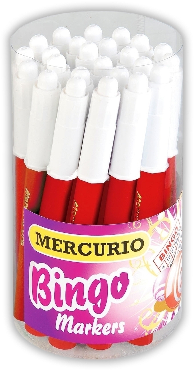 BINGO MARKERS,Red in Tub Mercurio [Packs Only]