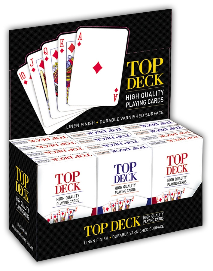 PLAYING CARDS,Linen Finish, Top Deck,CDU [Packs Only]