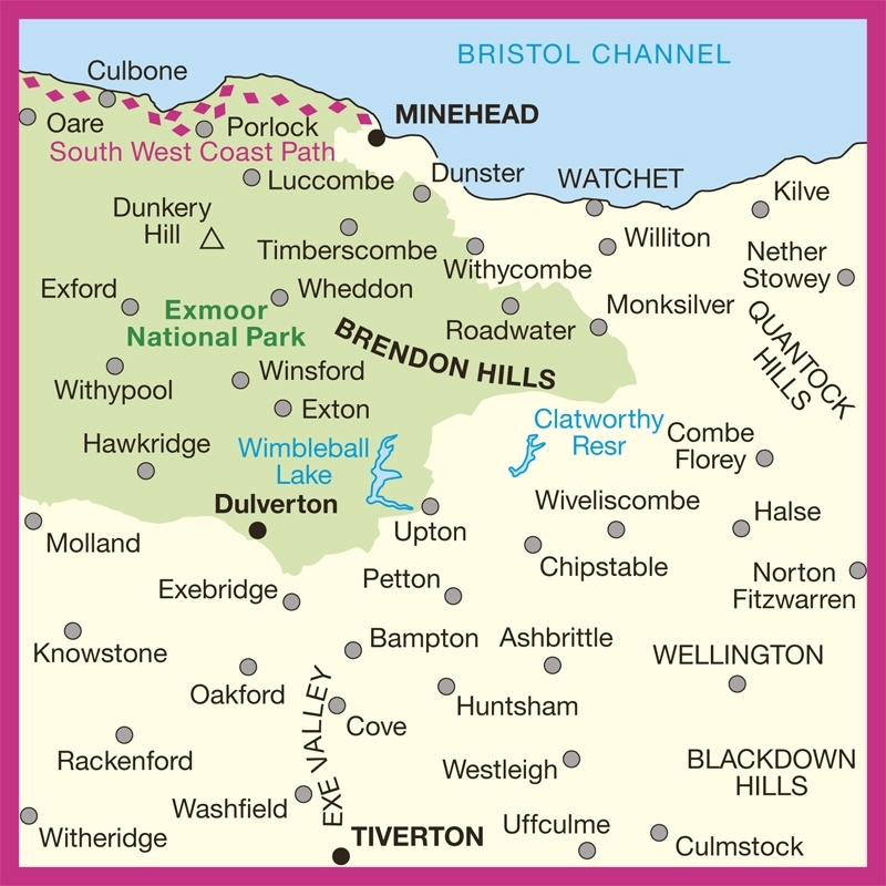 MAP,O/S Minehead & Brendon Hills (with Download) [Splittable]
