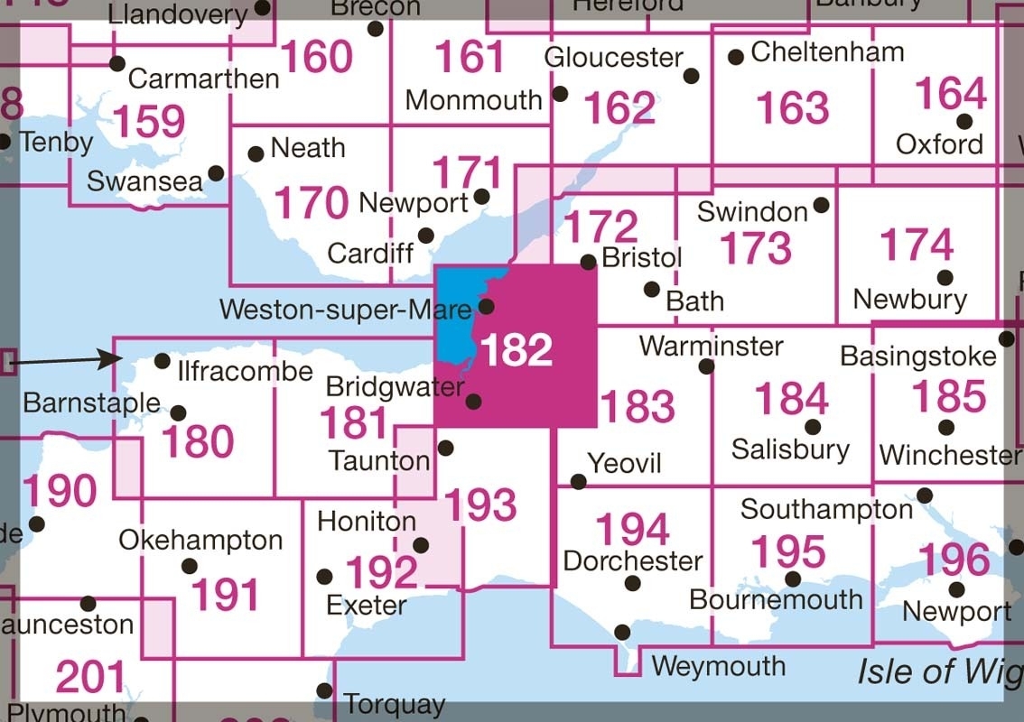 MAP,O/S Weston/Bridgwater/ Wells (with Download) [Splittable]