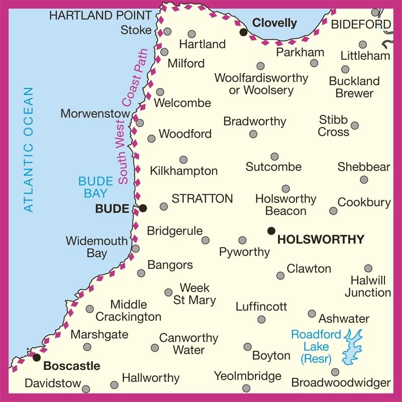 MAP,O/S Bude & Clovelly (with Download) [Splittable]