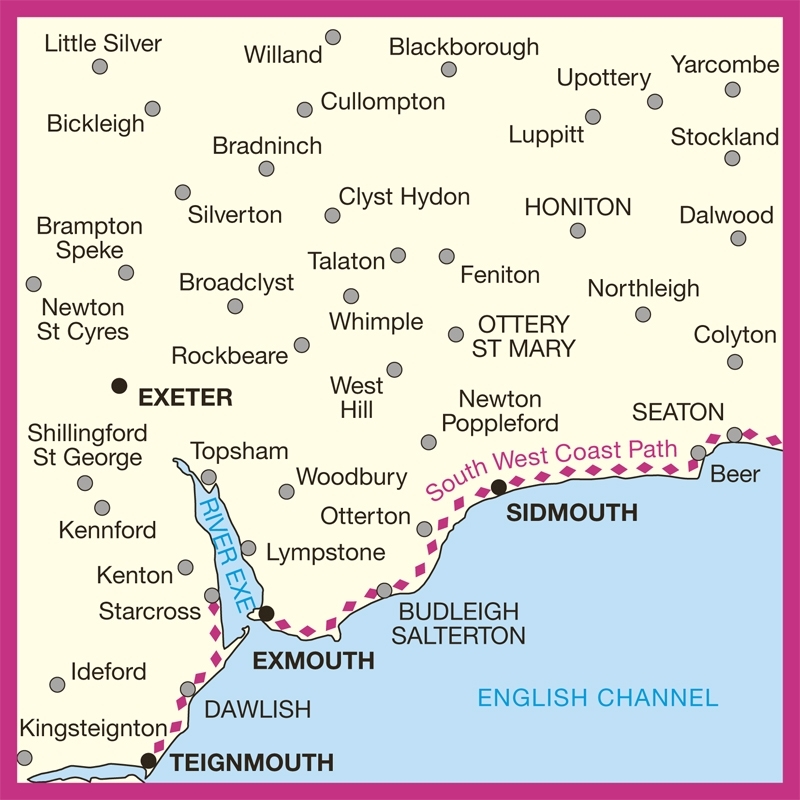 MAP,O/S Exeter & Exmouth (with Download) [Splittable]