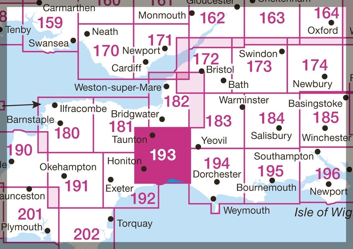 MAP,O/S Taunton & Lyme Regis (with Download) [Splittable]
