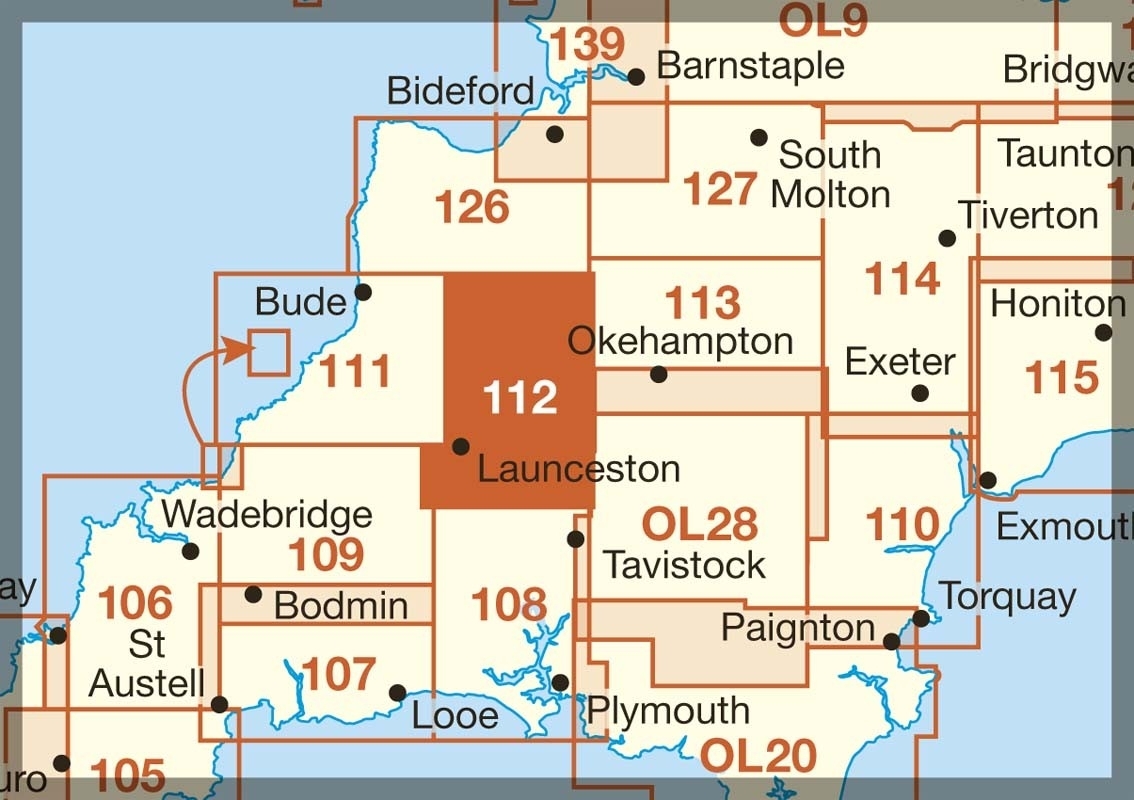 MAP,O/S Launceston & Holsworthy (with Download) [Splittable]