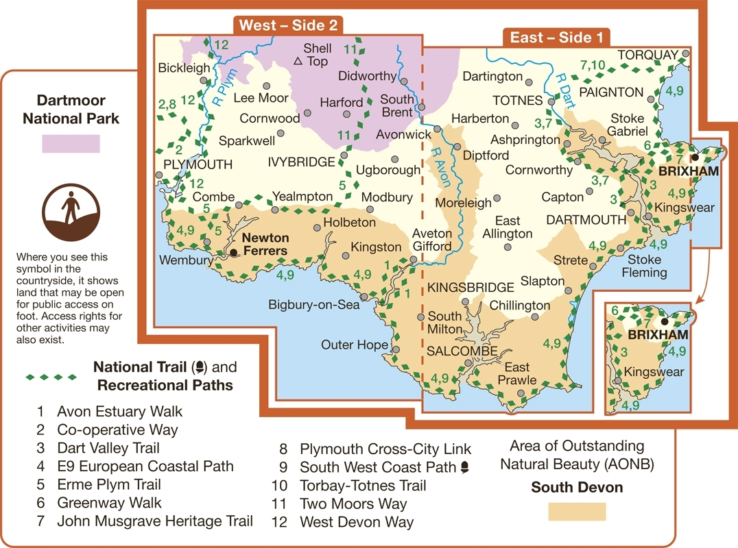 MAP,O/S South Devon Explorer 2.5in (with Download) [Splittable]