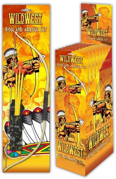 WILD WEST,Bow & Arrow Archery Set 45cm H/pk CDU [Splittable]