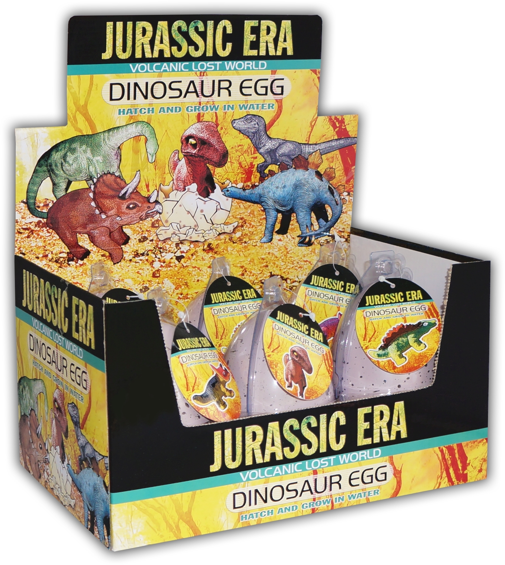 DINOSAUR EGG,11cm Growing, Jurassic Era,Clam Pack, CDU [Packs Only]