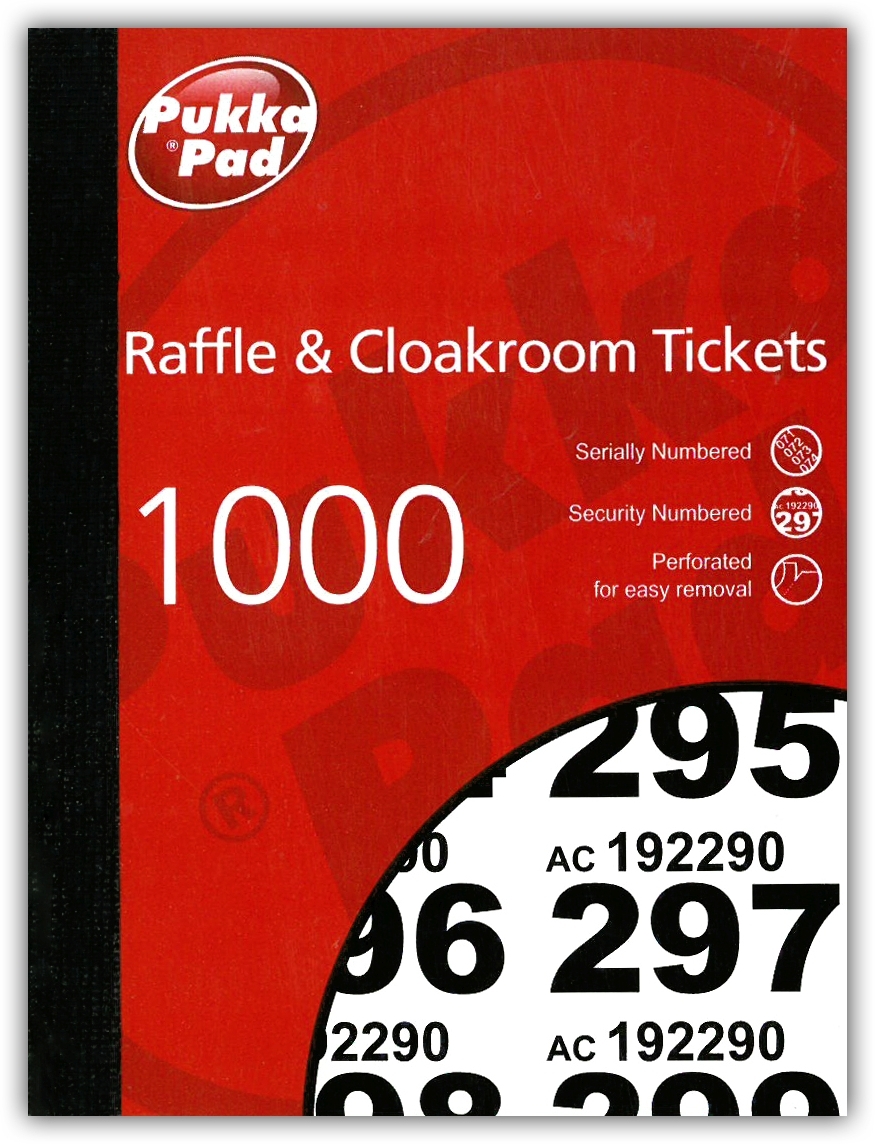 RAFFLE & CLOAKROOM TICKETS, 1-1000 Security Coded Pukka [Packs Only]