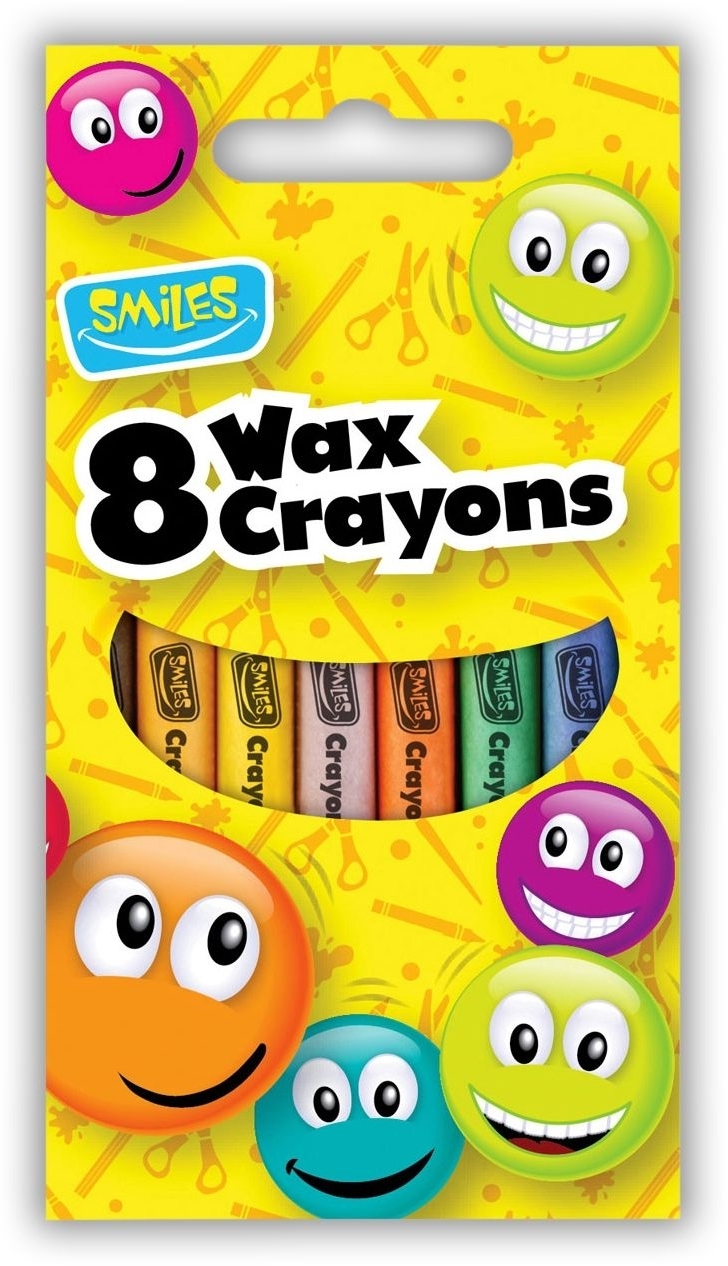 SMILES,Crayons Wax 8`s H/pk CDU CB636 [Packs Only]