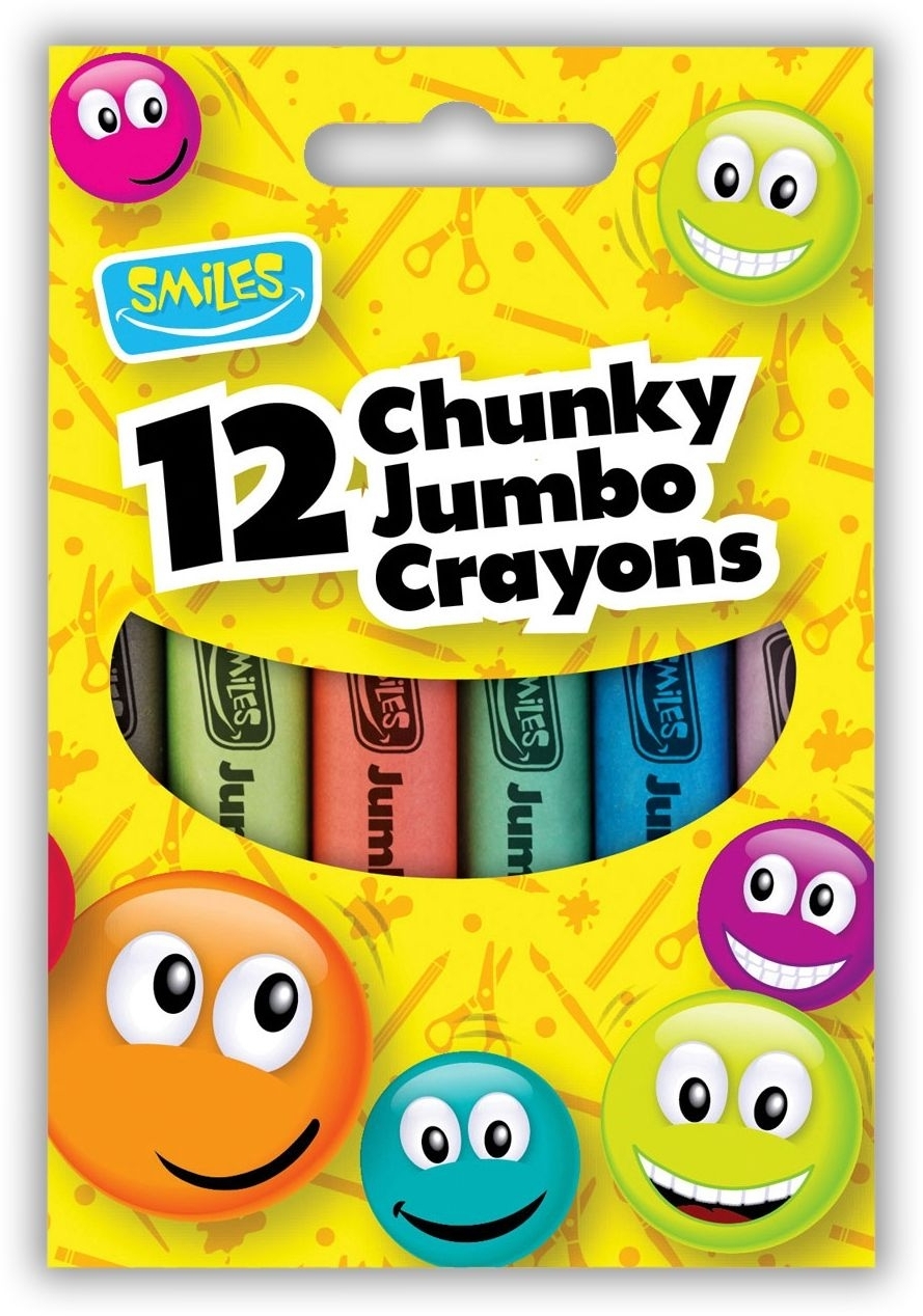 SMILES,Crayons Wax Jumbo 12`s H/pk [Splittable]