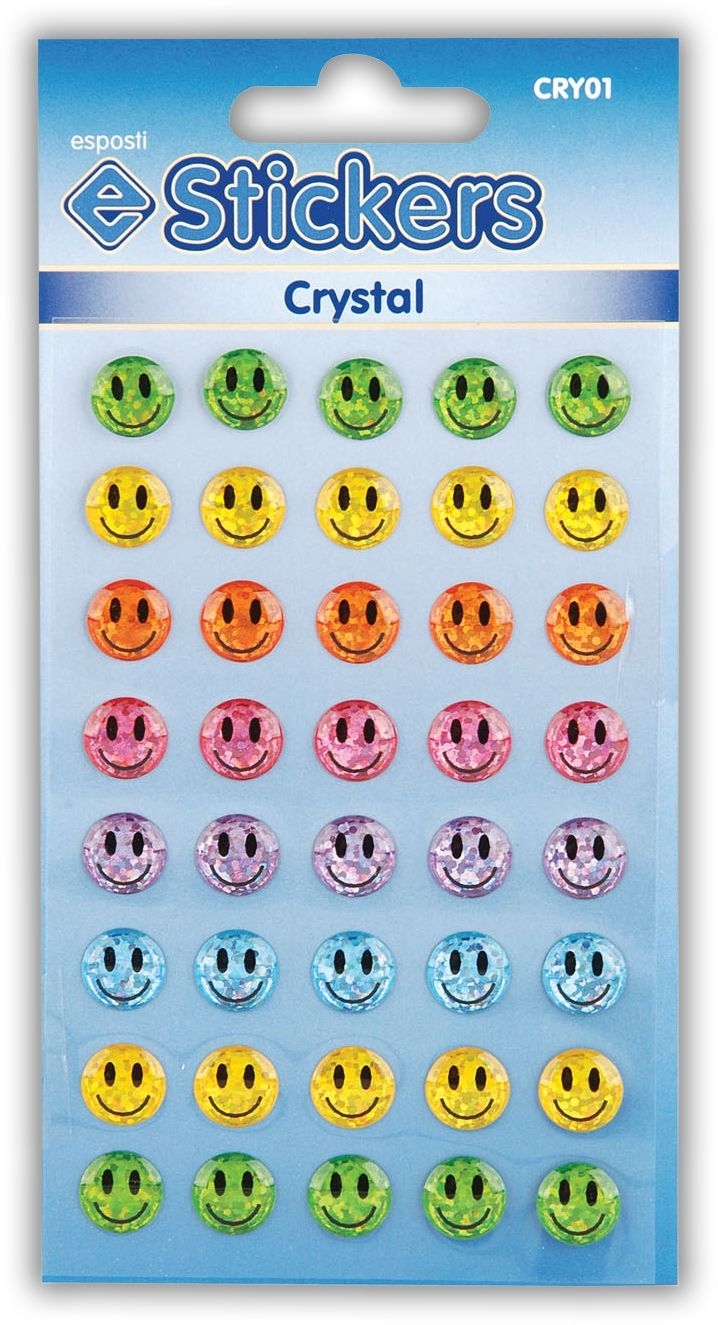 STICKERS,Crystal Smiley Faces H/pk [Packs Only]