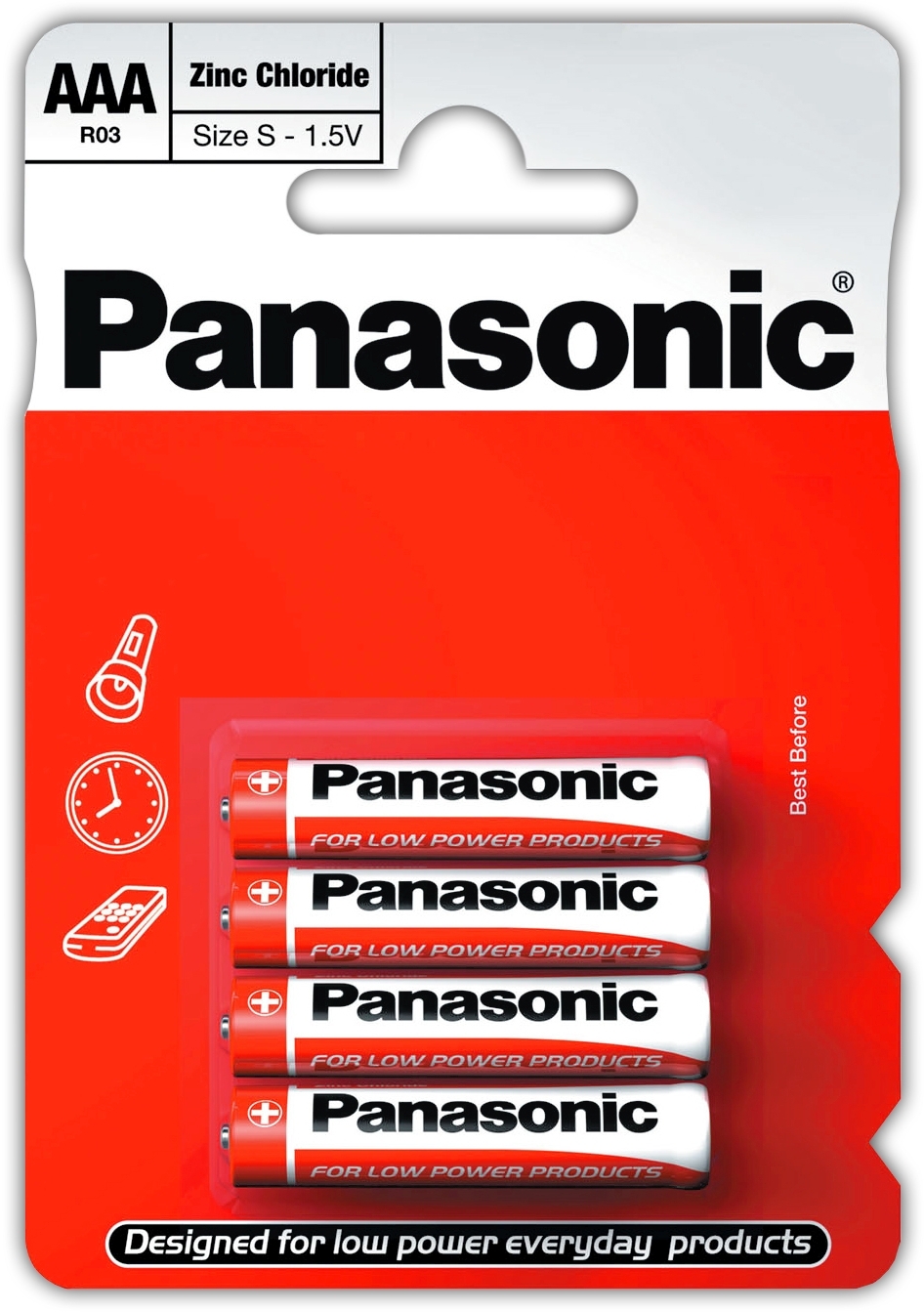 PANASONIC Zinc Batteries AAA 4`s I/cd [Packs Only]