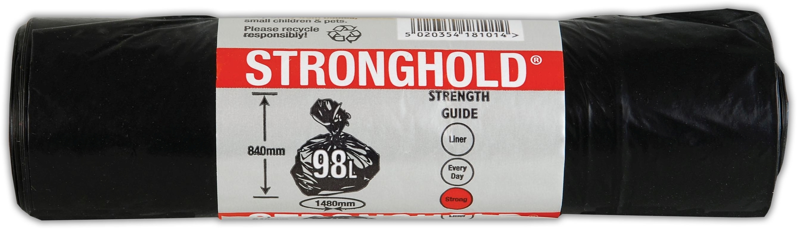 REFUSE SACKS,On a Roll 10`s 98 Litre Capacity,Heavy Duty [Splittable]