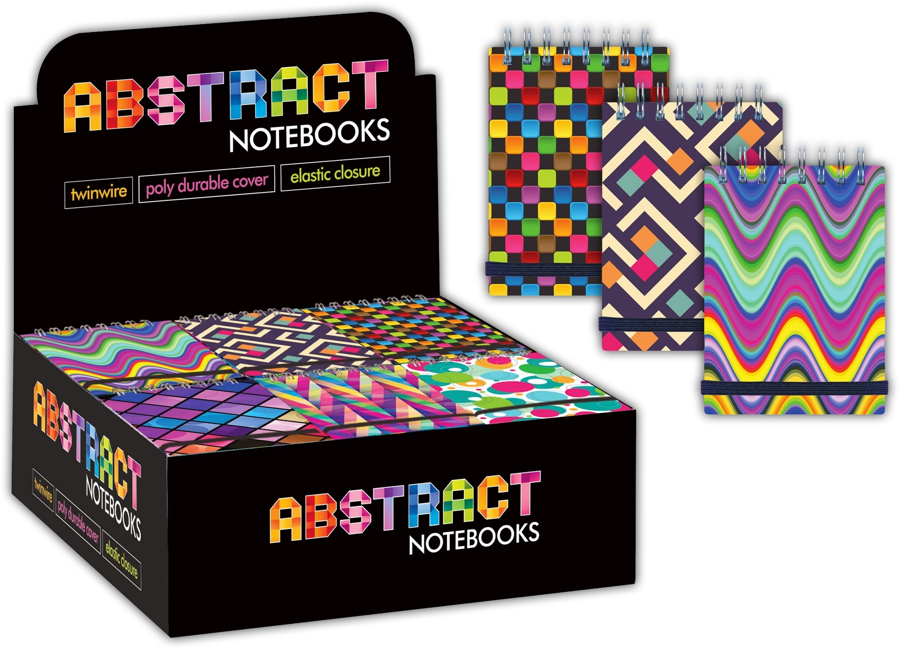 NOTEBOOK,Polyprop Abstract A7 Twin Wire CDU [Packs Only]