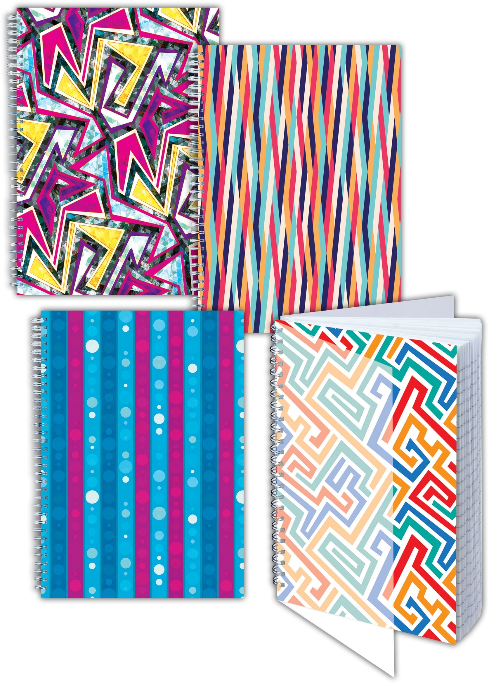 NOTEBOOK,Polyprop Abstract A4 Twin Wire 160pg [Splittable]