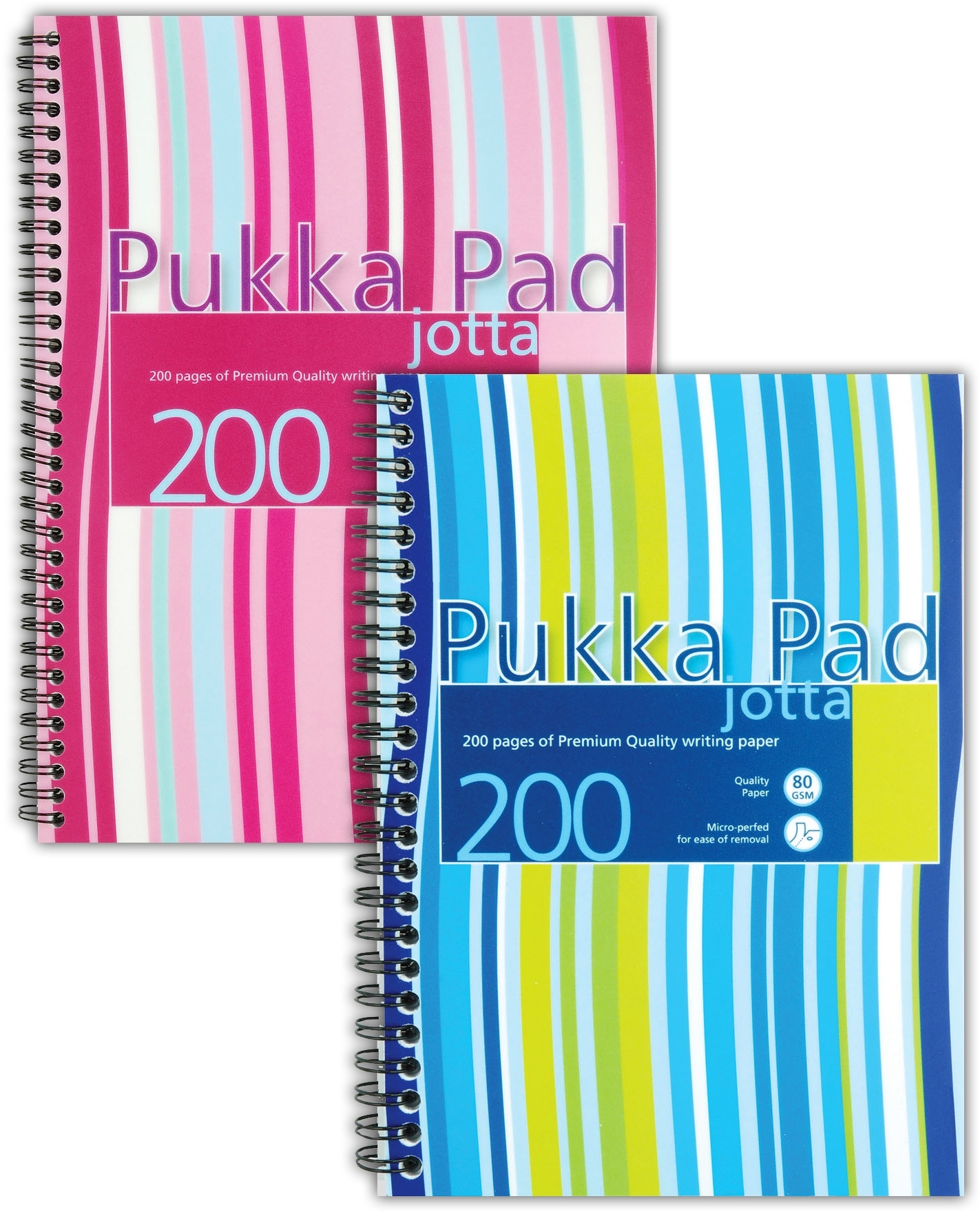 PUKKA PAD,Jotta A5 Twin Wire Blue & Pink Stripe Asst 200pg [Packs Only]