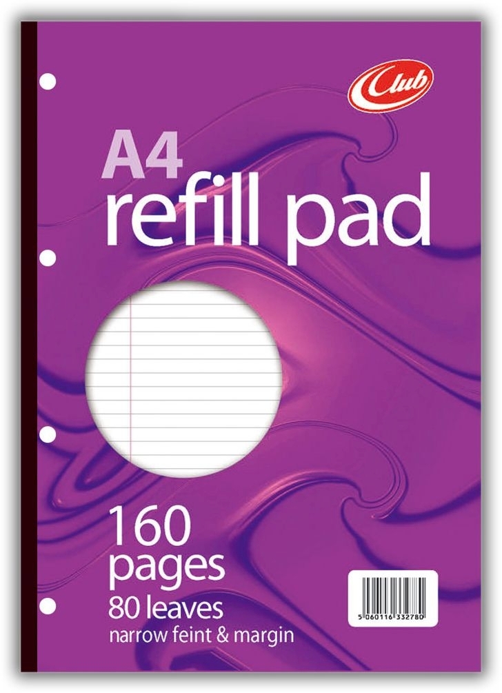 REFILL PAD,A4 N.Ft.& M CLUB 160 page 80lv [Packs Only]
