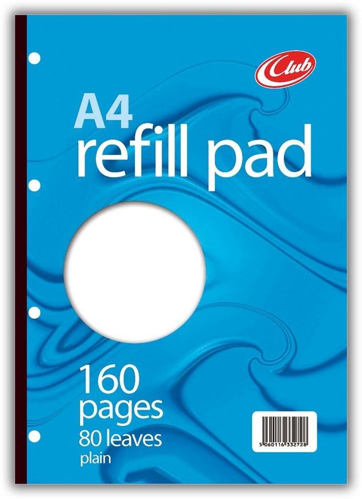 REFILL PAD,A4 Plain CLUB 160 page 80lv [Packs Only]