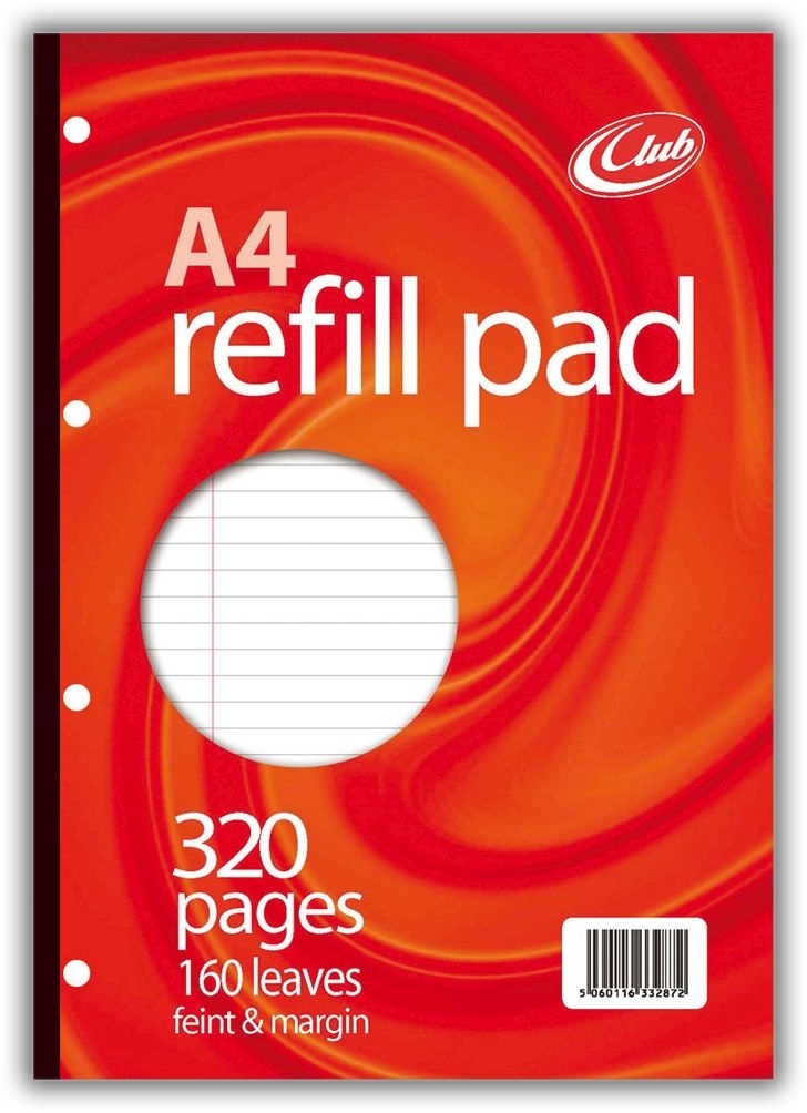 REFILL PAD,A4 Ft.& M CLUB 320 page 160lv [Packs Only]