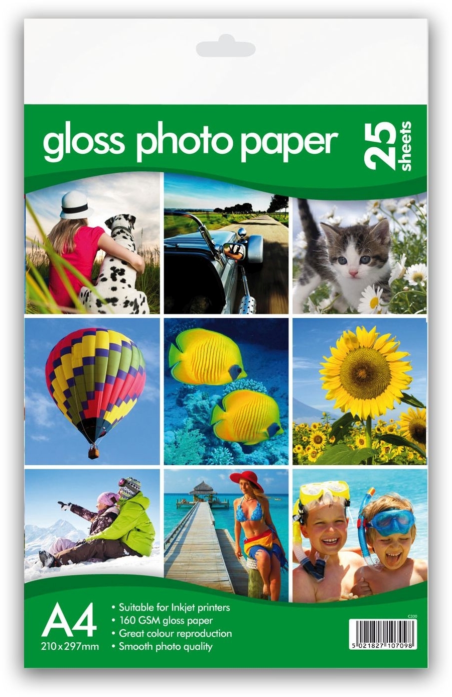 PHOTO PAPER,A4 Gloss 25 Sheets 160gsm H/pk C330 [Splittable]