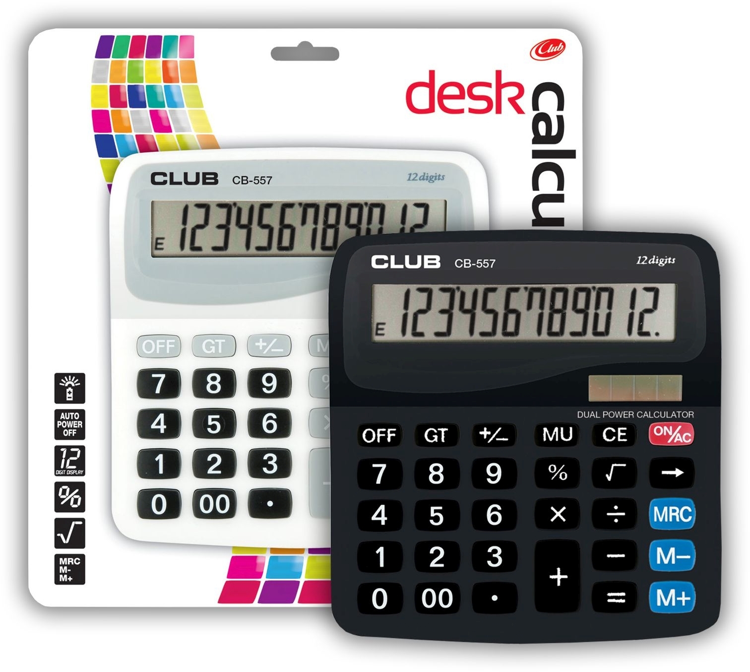 CALCULATOR,Desk Dual Power I/cd CB557 [Splittable]