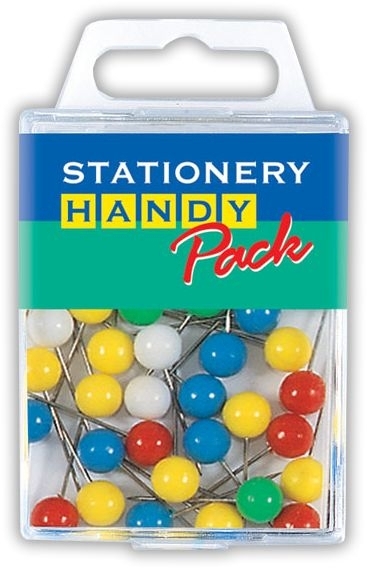MAP PINS,Asst.Cols 30`s H/pk (Handy Pack) CB594 [Packs Only]