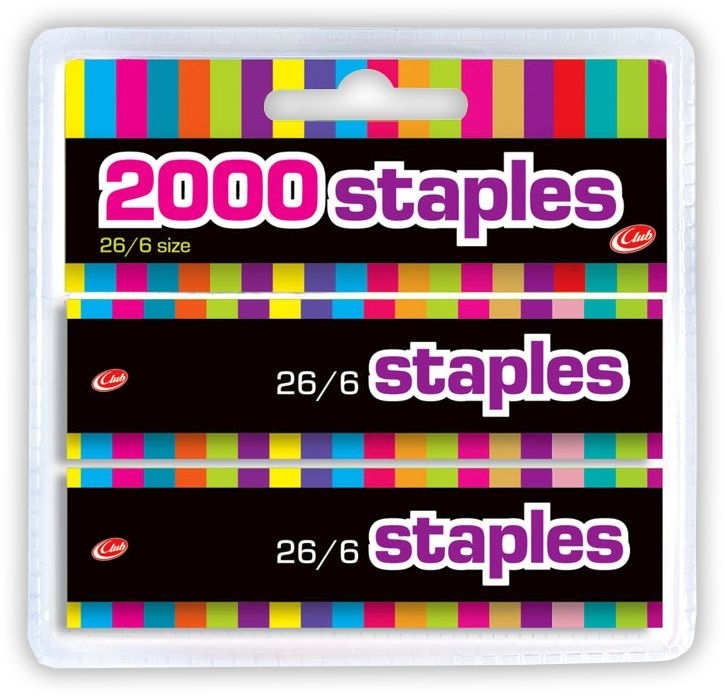 STAPLES,26/6 2x1000`s H/pk (Club) [Packs Only]