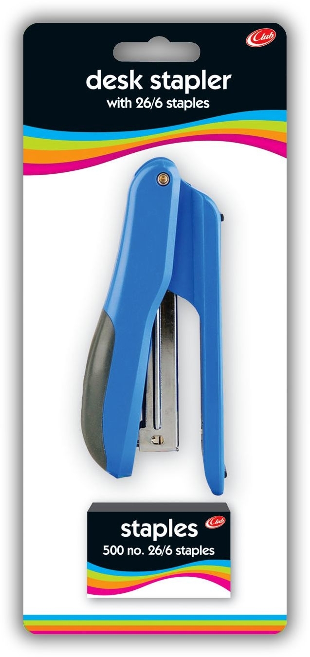STAPLER,26/6 Asst.Cols I/cd (Club) [Splittable]