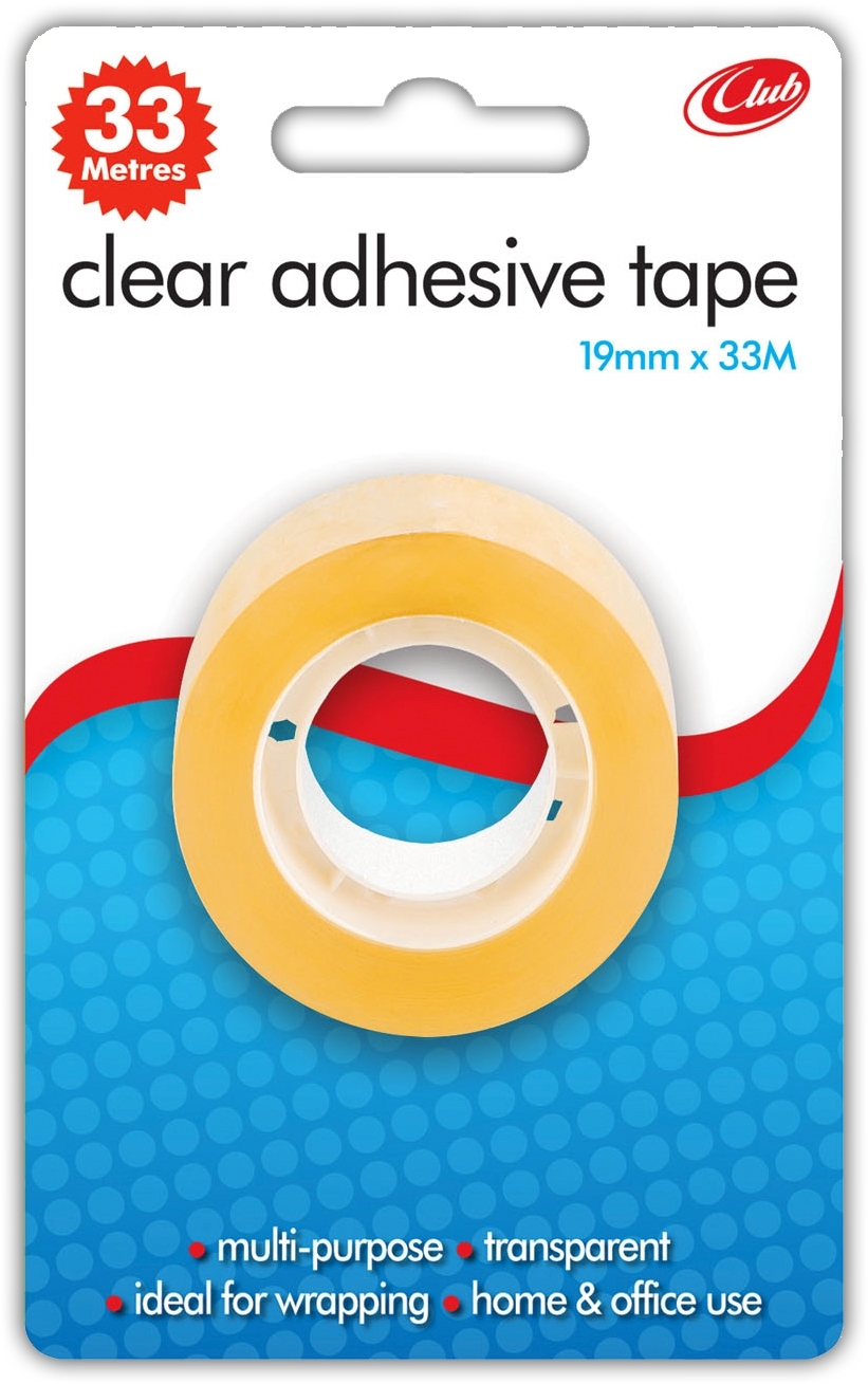 CLEAR TAPE,19x33 I/cd (Club) [Packs Only]