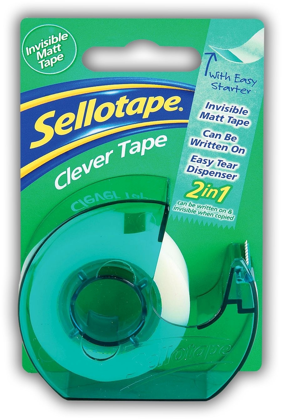 SELLOTAPE, Clever Invisible Matt Tape + Dispenser 18mmx25m [Splittable]