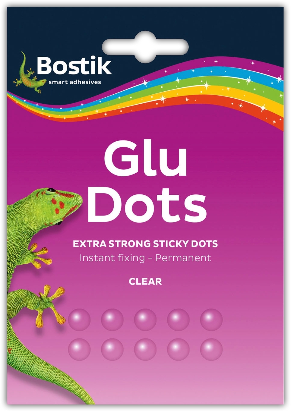 BOSTIK,Glu Dots Extra Strong Permanent 10mm 64`s H/pk [Splittable]