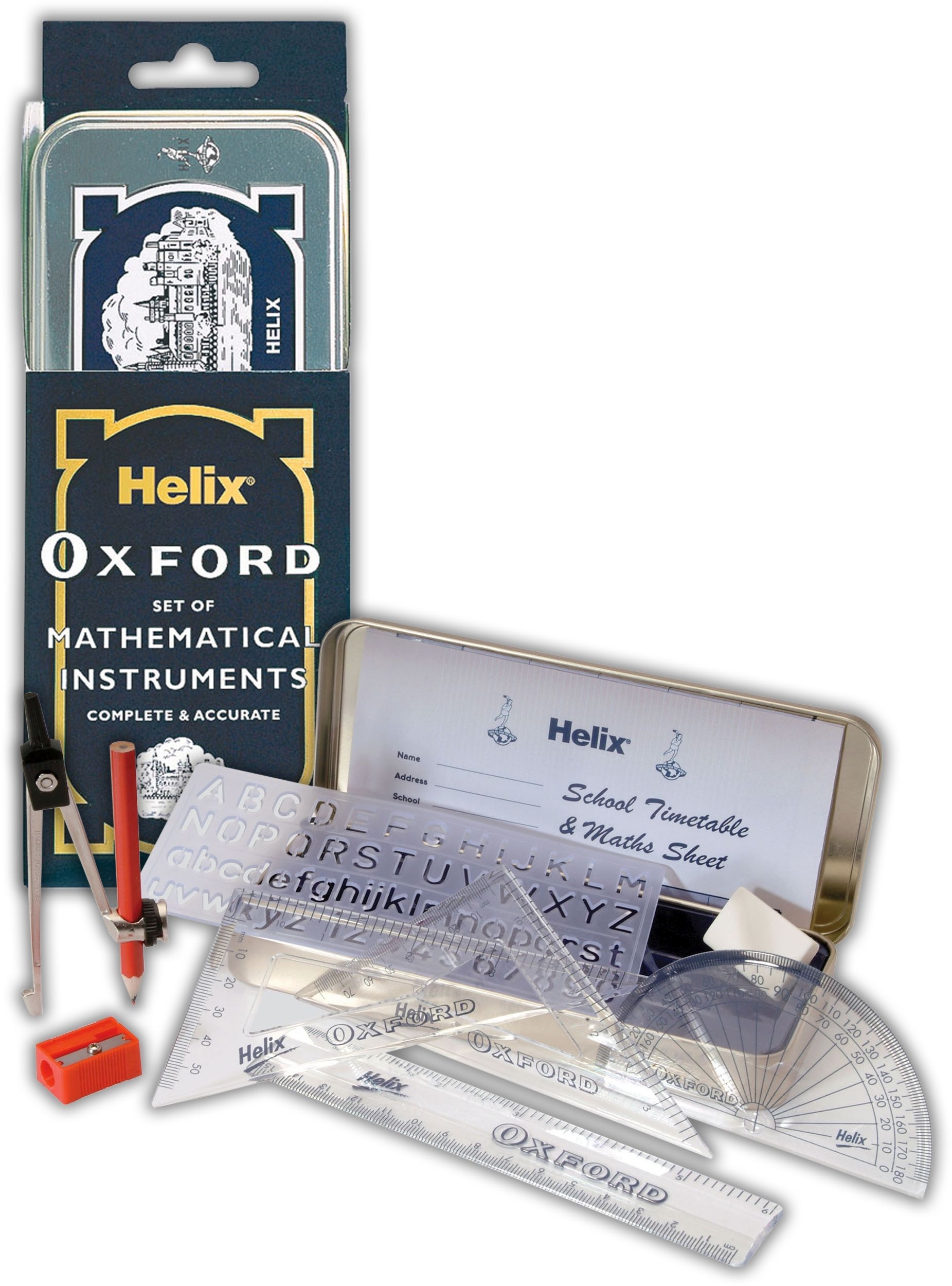 MATHS SET,Oxford Instruments In Tin H/pk CDU [Splittable]