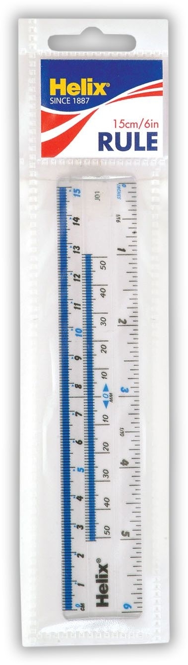 RULER,15cm Plastic (Helix) H/pk [Splittable]