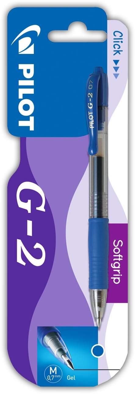 ROLLERBALL PEN,G2 0.7 R/Grip Retractable Blue I/cd (Pilot) [Splittable]