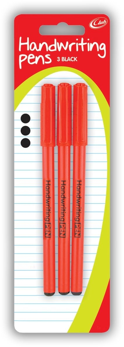 HANDWRITING PEN,Black 3`s H/pk [Splittable]