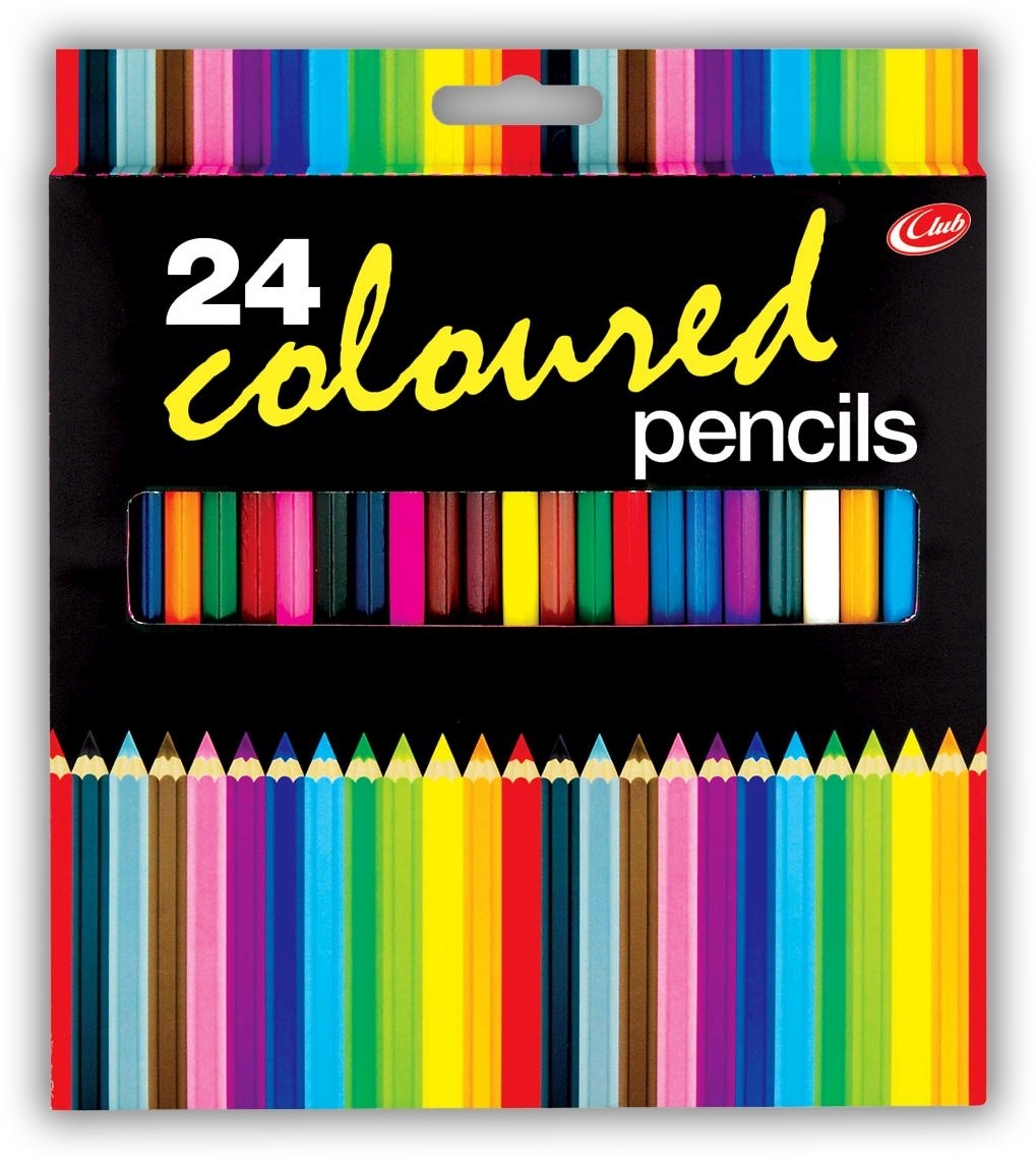PENCIL,Coloured 24 x Full Length Bxd H/pk CB512 [Splittable]