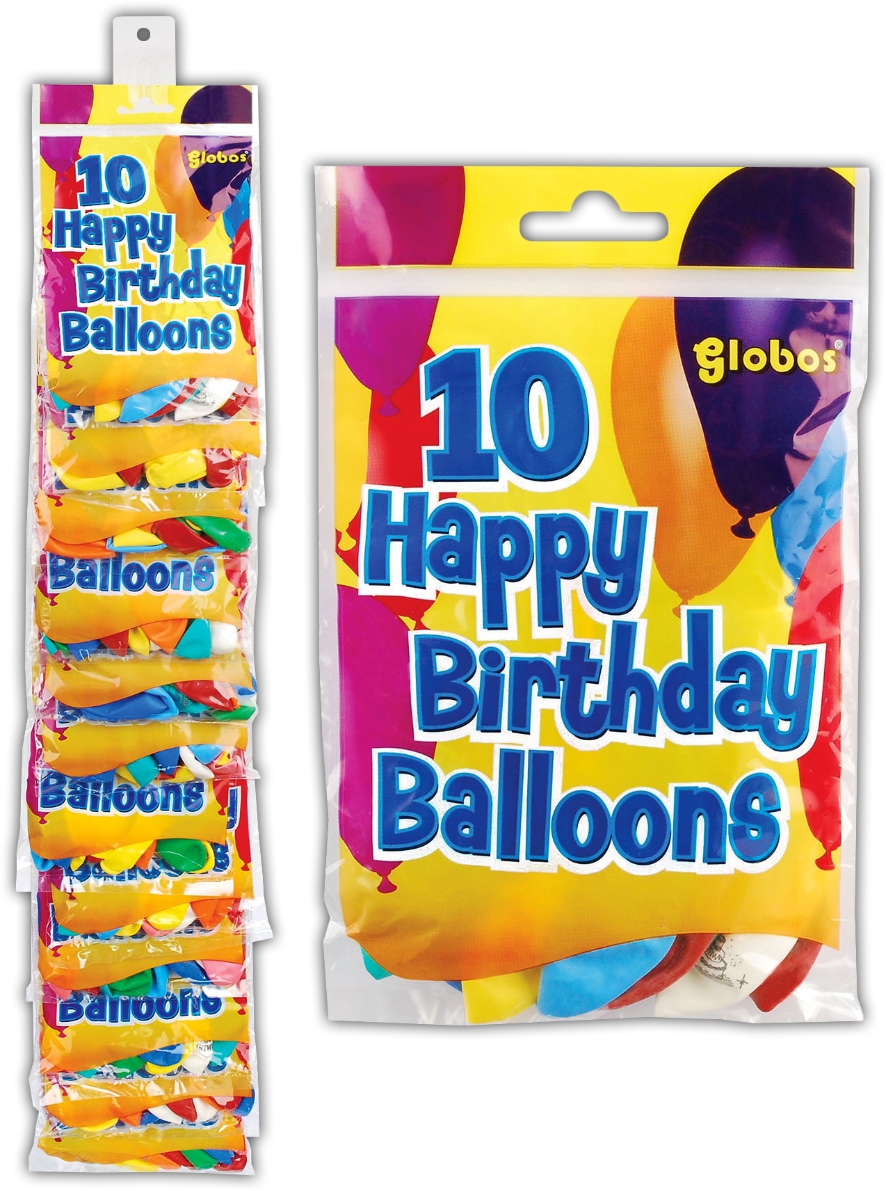 BALLOONS,Happy Birthday 10`s Clip Strip [Packs Only]