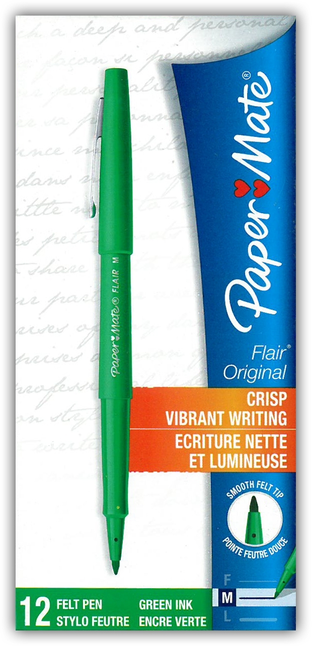 FLAIR,Nylon Green Boxed (Papermate) [Packs Only]