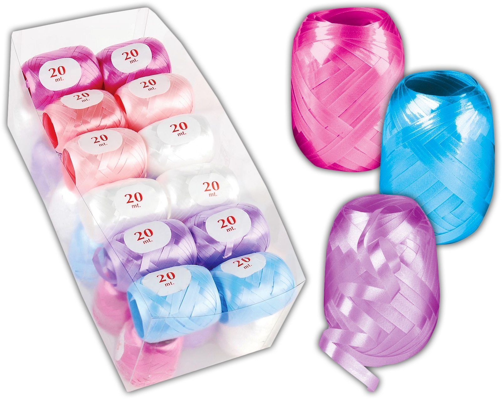 RIBBON COP,Satin Pastel Asst. 5mmx20m 7000W [Packs Only]