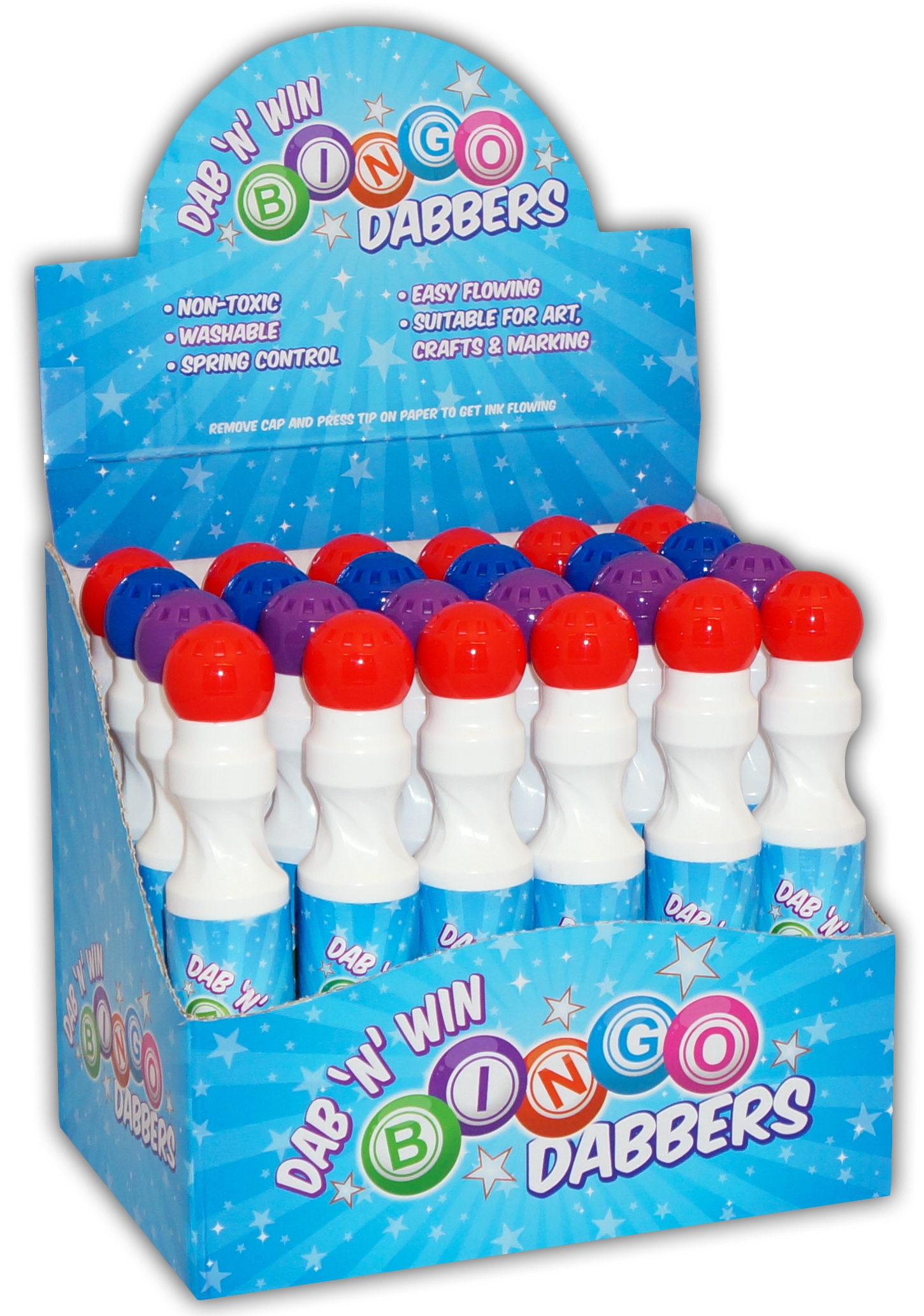 BINGO DABBER MARKER 4 Asst. Col. Dab `N` Win, CDU [Packs Only]