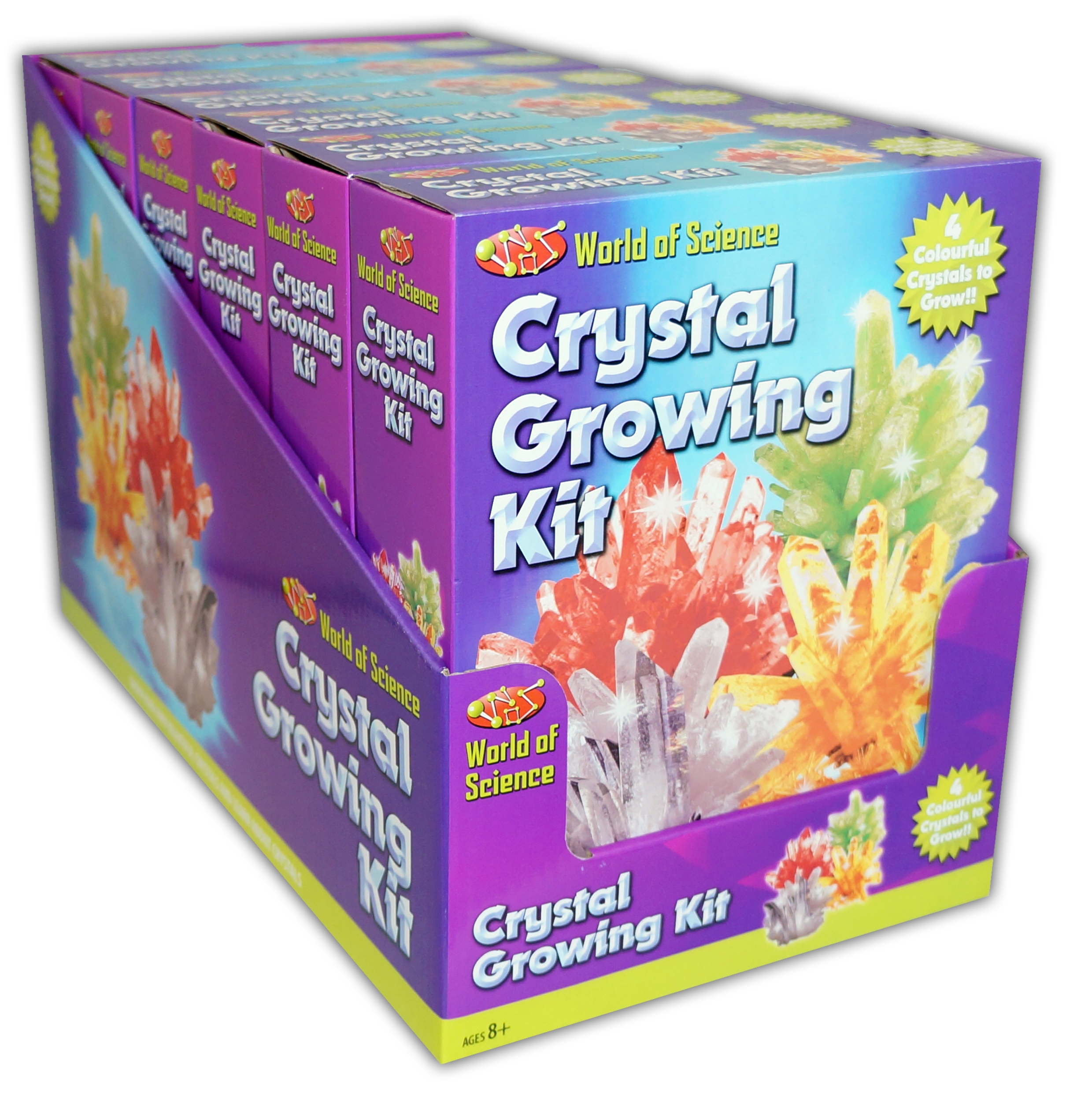 CRYSTAL GROWING KIT,4 Cols World of Science Bxd CDU [Splittable]