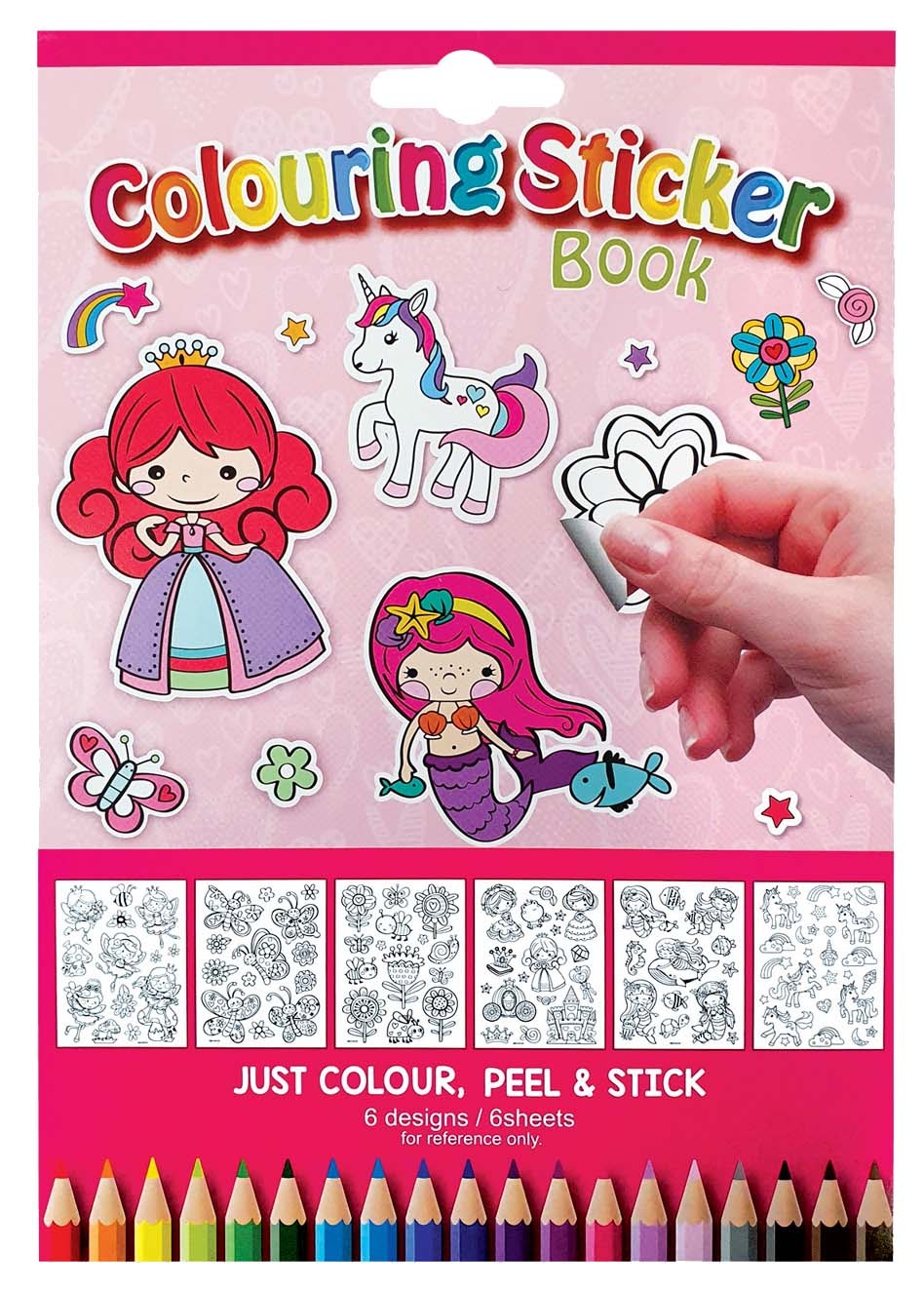 STICKER,Colouring Book H/pk Princess/Transport Ass [Packs Only]