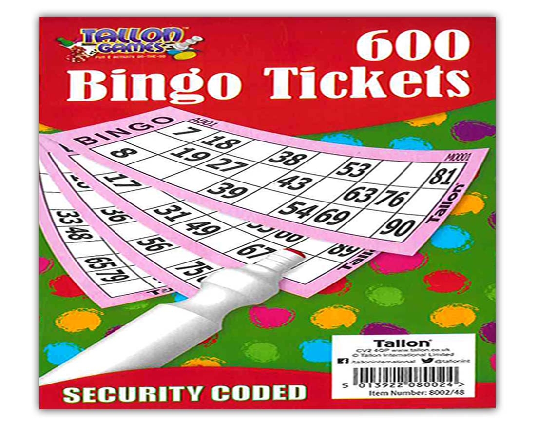 BINGO TICKETS, 1-600 [Splittable]