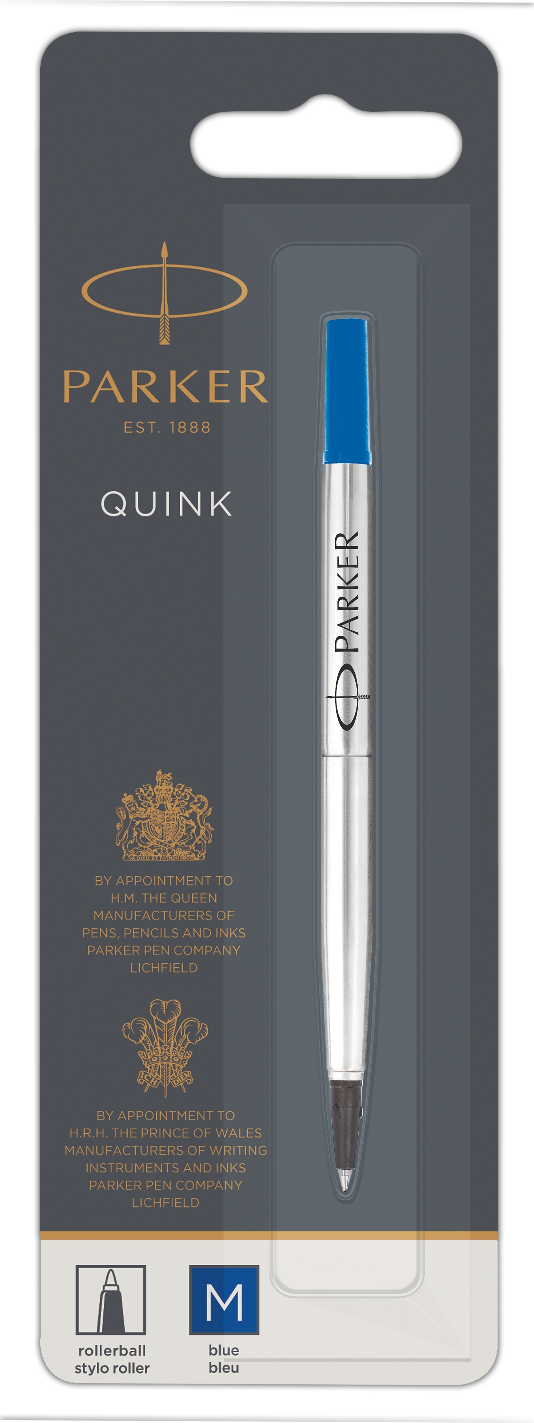 ROLLERBALL REFILLS,Blue Med I/cd (Parker) [Splittable]