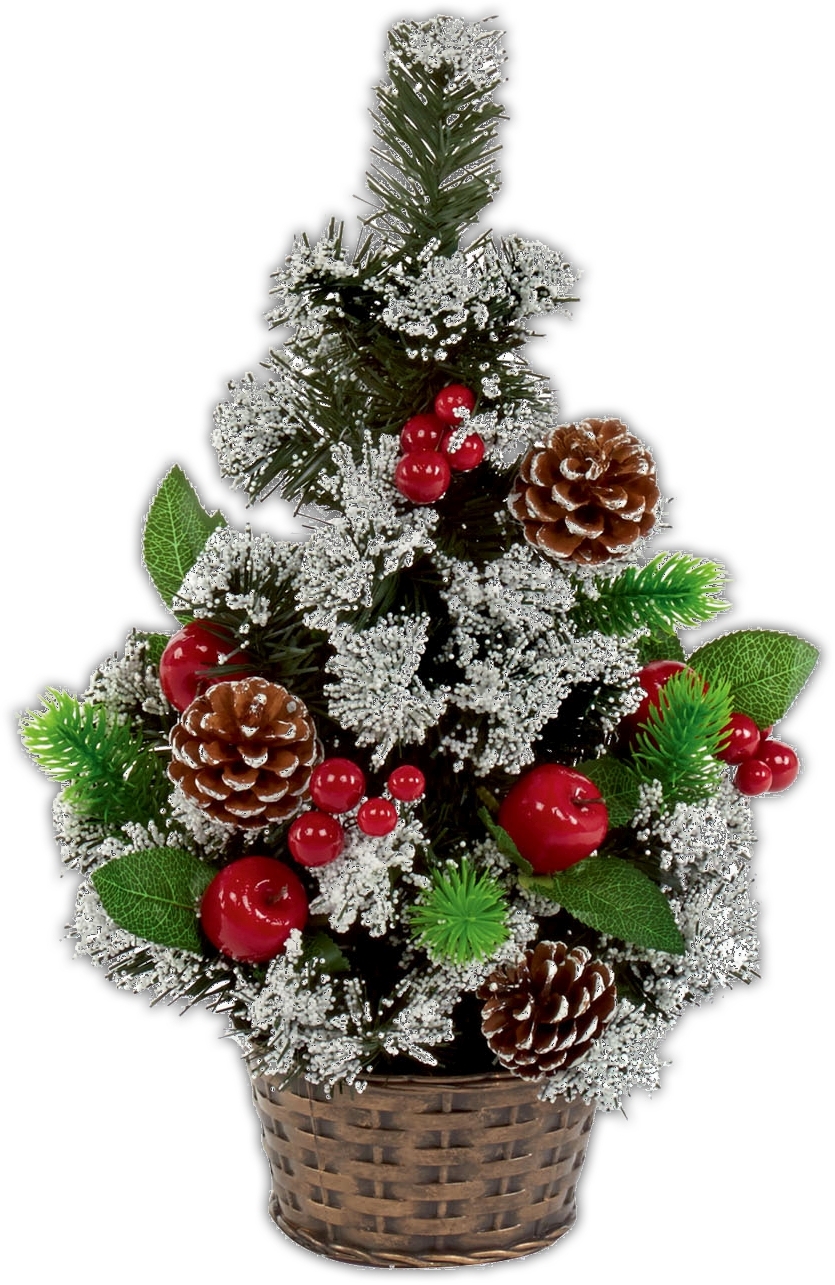 XMAS TREE,Dressed/Snow Tipped in Pot 45cm