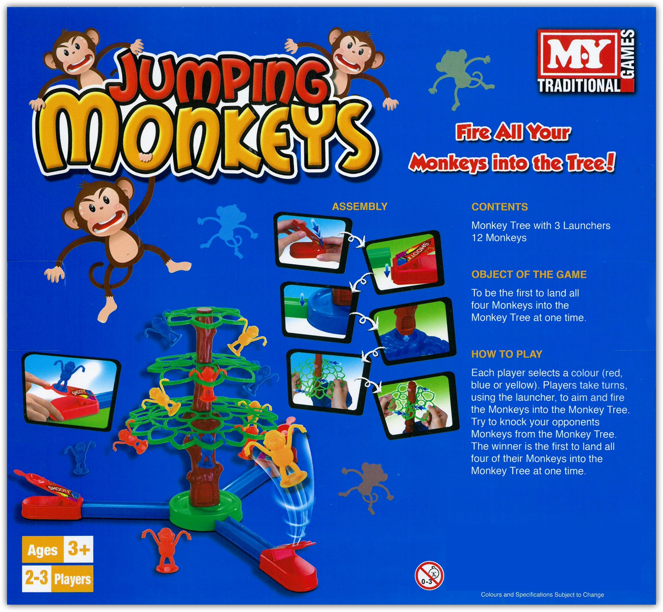 JUMPING MONKEYS GAME,Age 3+ 2-3 Players, `MY` Bxd [Splittable]