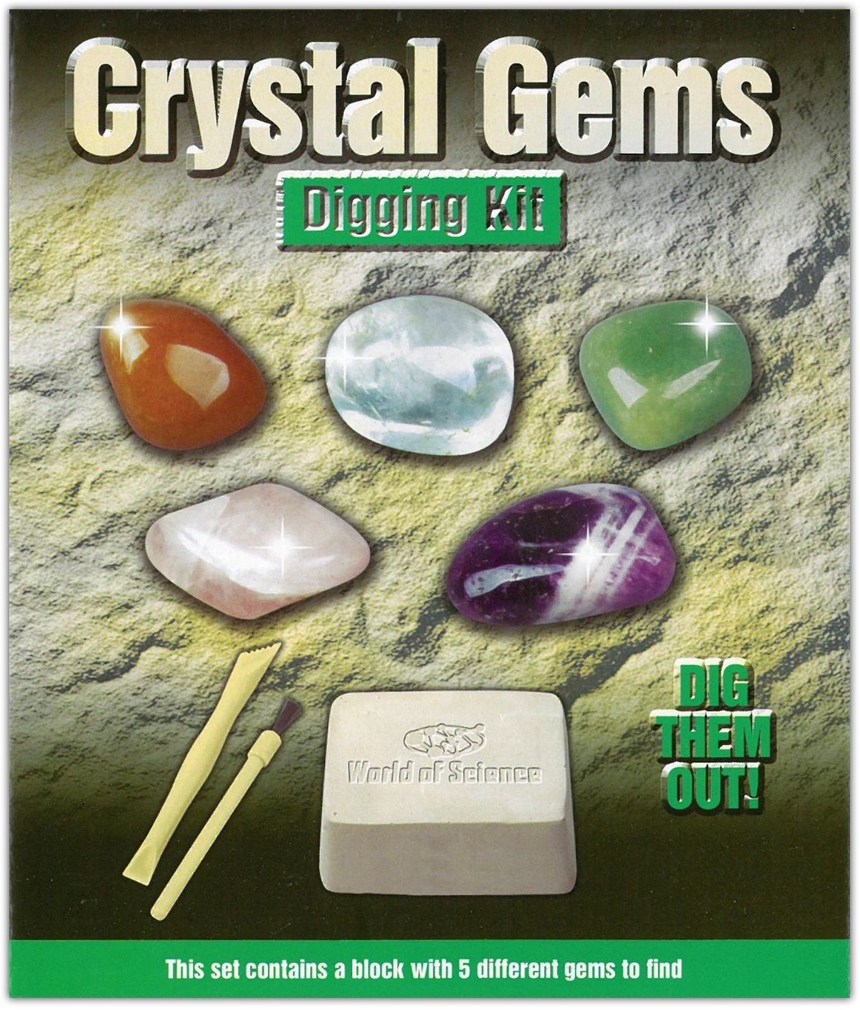 CRYSTAL GEMS,Digging Kit World of Science,Age 6+ Bxd. [Splittable]