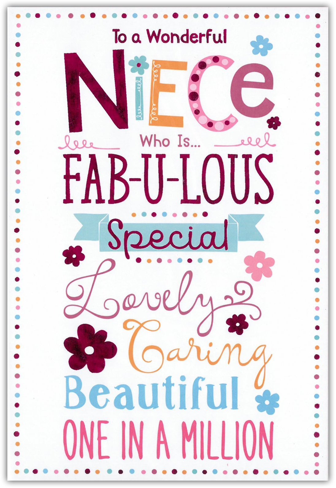 BIRTHDAY CARDS,Niece 6`s Text