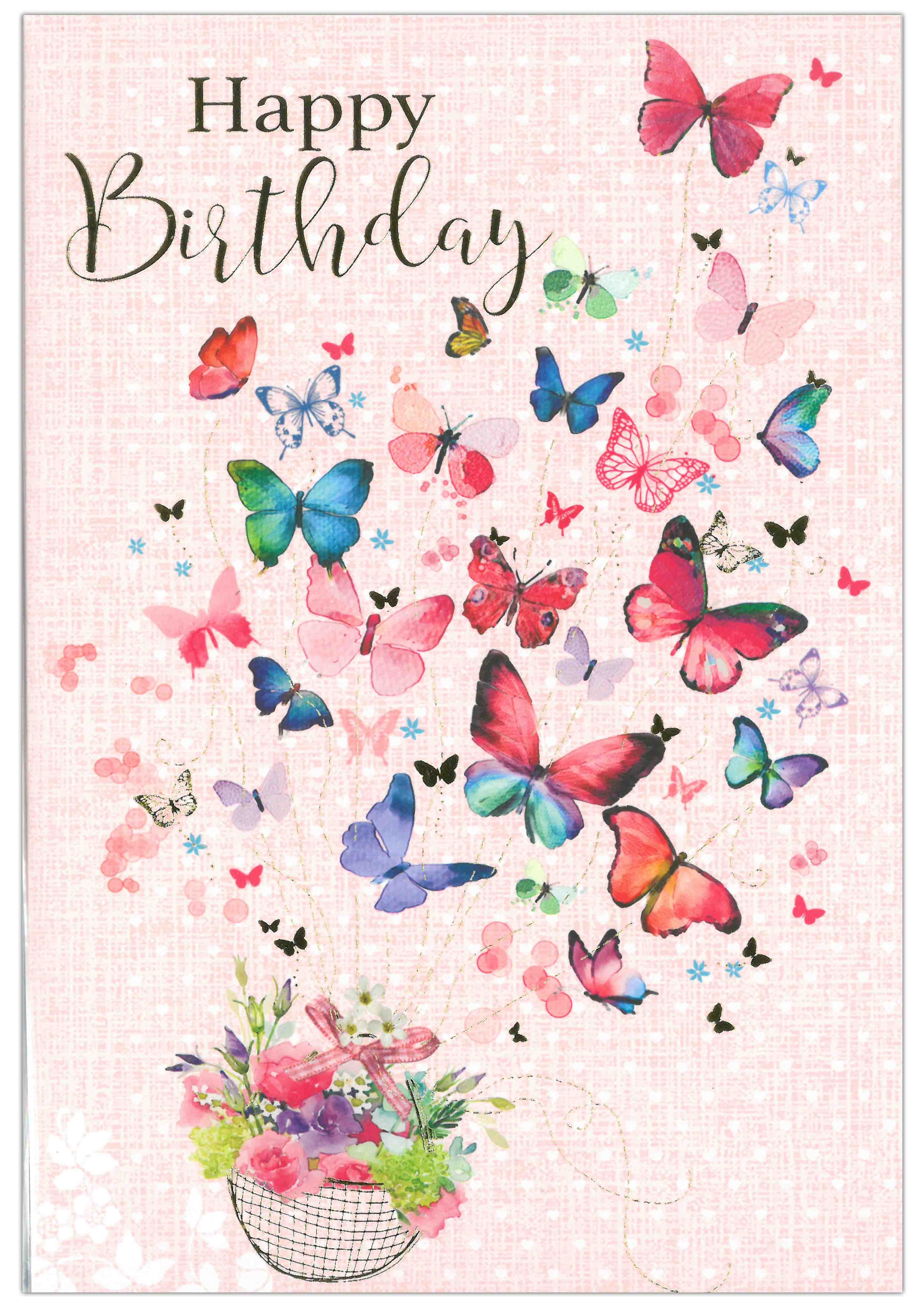 BIRTHDAY CARDS,6`s Floral Butterflies